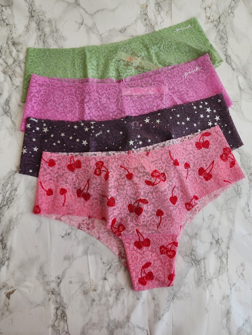 Victoria's Secret PINK Lace Cheekster 4 Pack Panties M NWT